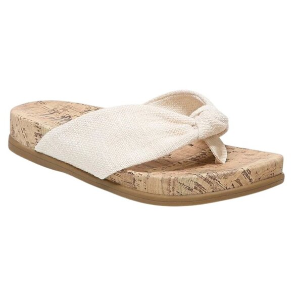 NEW Life Stride Womens Happy Slip-On Cork Thong Sandals Off-White/Cream Size 8.5 - Picture 2 of 12